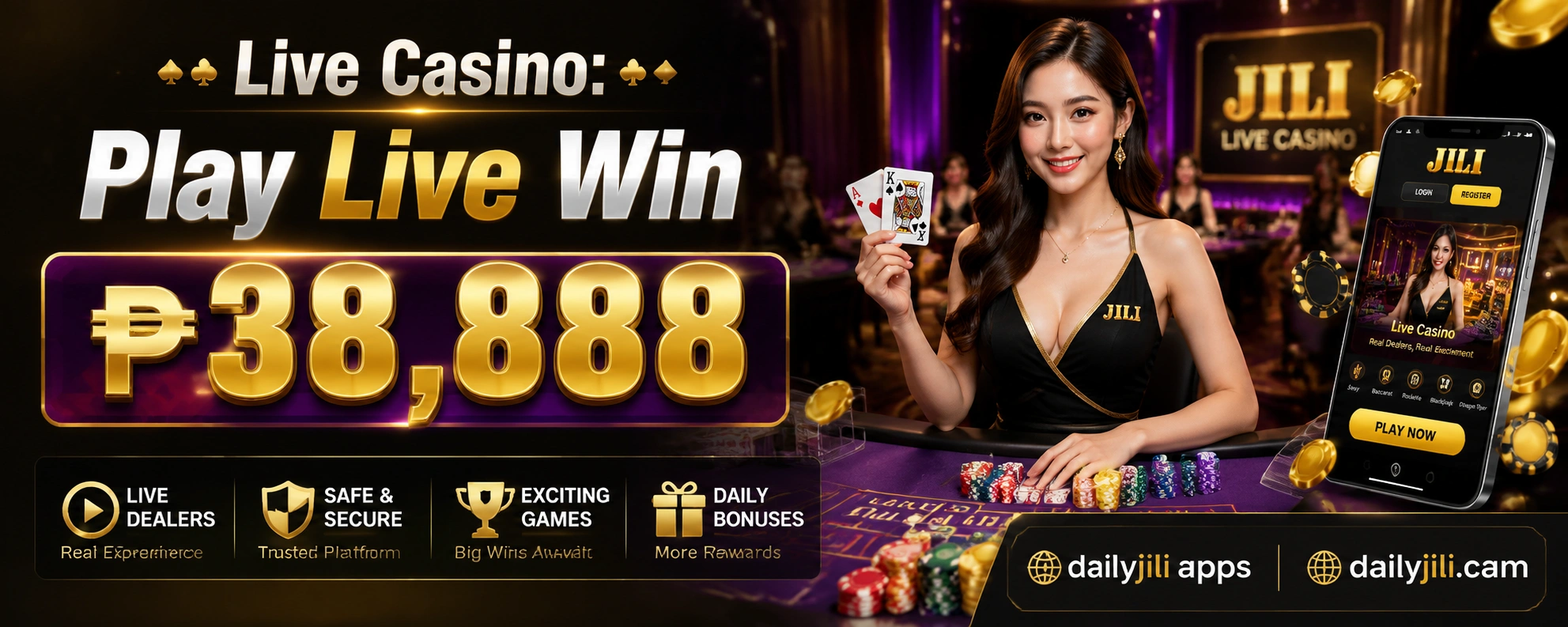 Live casino table with dealer interface and game controls